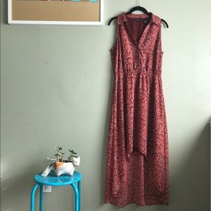Breezy hi lo red reptile dress